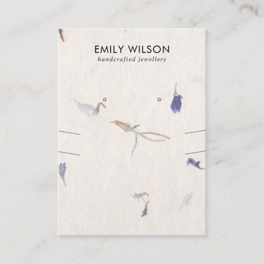 PETAL HANDMADE PAPIER NECKLACE EARRING DISPLAY VISITENKARTE (Vorderseite)