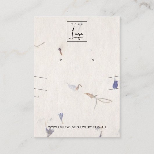 PETAL HANDMADE PAPIER NECKLACE EARRING DISPLAY VISITENKARTE (Vorderseite)