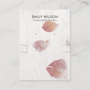 PETAL HANDMADE PAPIER NECKLACE EARRING DISPLAY VISITENKARTE