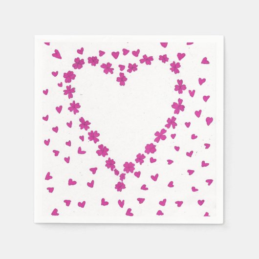 Petal Heart Paper Napkin Serviette (Vorderseite)