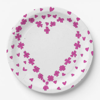 Petal Heart Paper Plate Pappteller