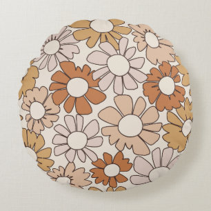 Petal Jubilee Warme Erde Boho Rundes Kissen