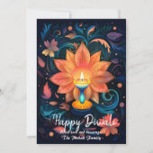Petal Light Wishes Diwali card Einladung (Vorderseite)