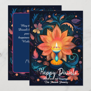 Petal Light Wishes Diwali-Karte Einladung