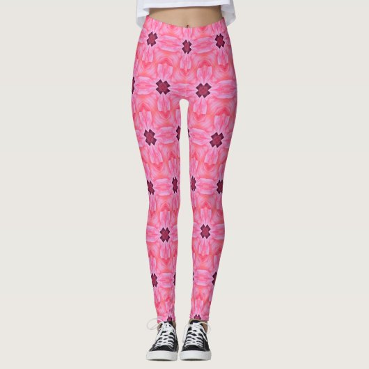 Petal Mirage Floral Nahtloses Muster Leggings (Vorderseite)