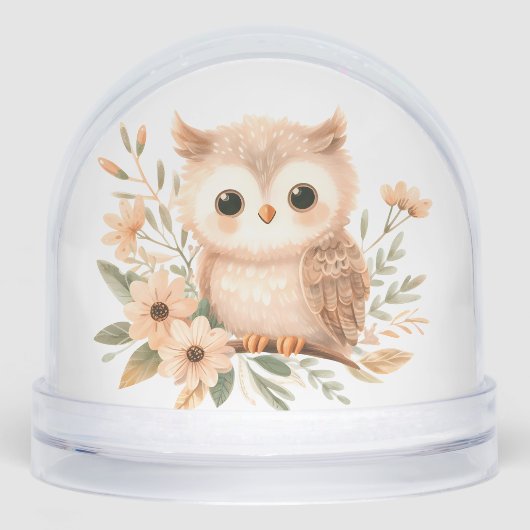 Petal Nest Owl Dreams Schneekugeln (Vorderseite)