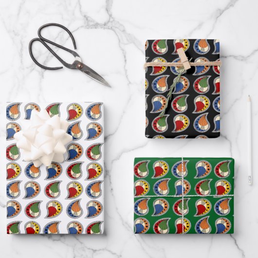 Petal Paisley Rhythm Geschenkpapier Set (Vorderseite)