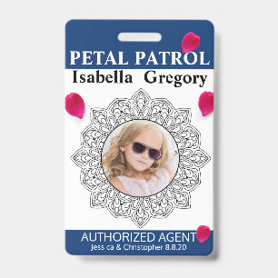 Petal Patrol Blumenmädchen-Abzeichen Ausweis