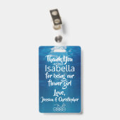 Petal Patrol Flower Girl Abzeichen Ausweis (Rückseite mit Clip)