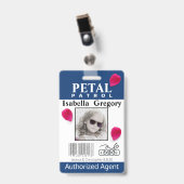 Petal Patrol Flower Girl Abzeichen Ausweis (Vorderseite mit Clip)