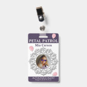 Petal Patrol Flower Girl Abzeichen Ausweis (Vorderseite mit Clip)