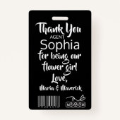 Petal Patrol Flower Girl Abzeichen Ausweis (Rückseite)