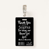 Petal Patrol Flower Girl Abzeichen Ausweis (Rückseite mit Klammer)