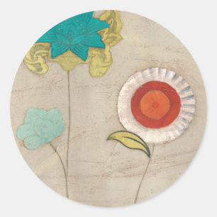 Petal Patterns I Runder Aufkleber
