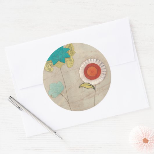 Petal Patterns I Runder Aufkleber (Umschlag)