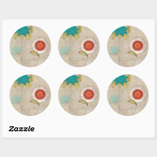 Petal Patterns I Runder Aufkleber (Blatt)