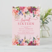 Petal Perfection 16 . Geburtstag Einladung (Stehend Vorderseite)