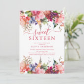 Petal Perfection 16 . Geburtstag Einladung (Stehend Vorderseite)