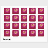 Petal Perfektion: Scheckte Rose Petal Muster Art Quadratischer Aufkleber (Blatt)