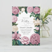 Petal Pink, Ballet Rose & Soft Linen Wedding Einladung (Stehend Vorderseite)