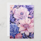Petal Pink, Cornflower Blue & Mauve Floral Wedding Einladung (Rückseite)
