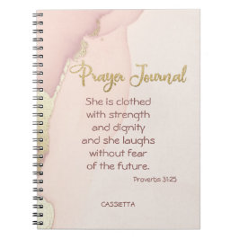 Petal Pink Gold Marmor Akzent Personalisiertes Geb Notizblock