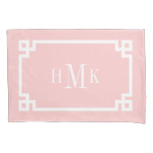 Petal Pink Grey Key Monogram Standard Kissenbezug (Vorderseite-Links)