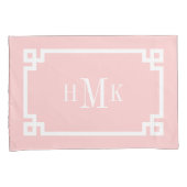 Petal Pink Grey Key Monogram Standard Kissenbezug (Vorderseite-Rechts)