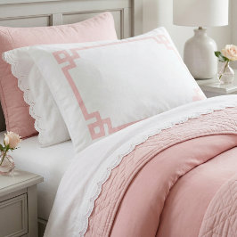 Petal Pink Griechischer Schlüsselgrenzwert Kissenbezug