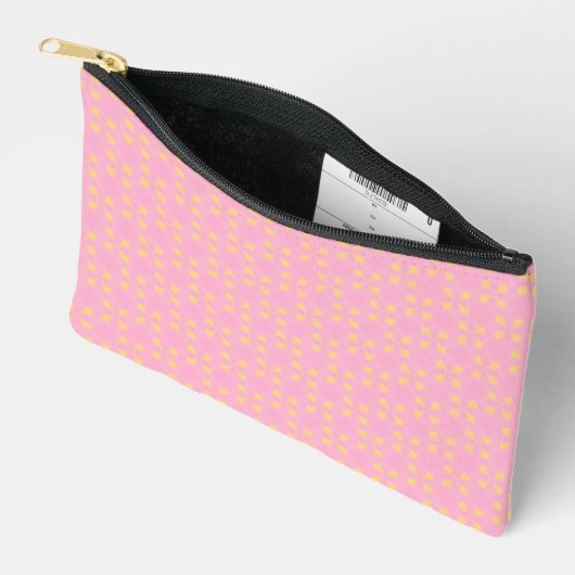 Petal Pop – Pink & Gold Seamless Geometric Pattern Zubehörtasche (Offen)