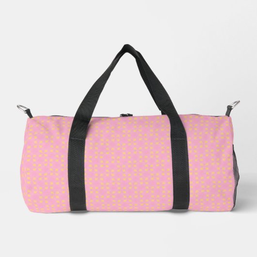 Petal Pop - rosa und goldfarbenes nahtloses geomet Duffle Bag (Vorderseite)