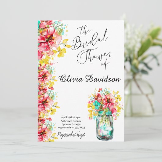 Petal Port Garden Brautparty Einladung (Stehend Vorderseite)