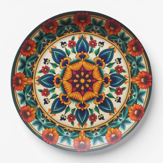 💀 🎉 Petal Prism Plate Doom Día de los Muertos Pappteller (Vorderseite)