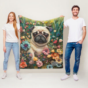 Petal Pug's Garten: Ein traumhaftes Nadelfilz-Proj Fleecedecke
