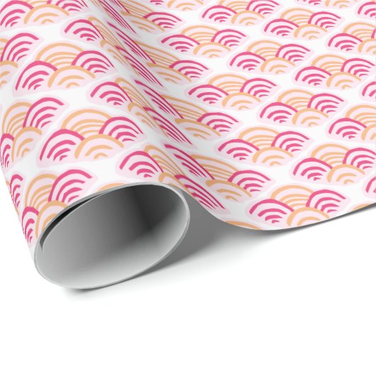 Petal Scallop in Pink and Orange Geschenkpapier (Rolleneckpunkt)