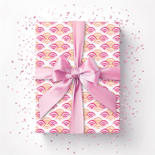 Petal Scallop in Pink and Orange Geschenkpapier