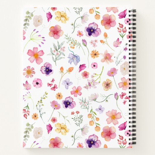 Petal Spark Notebook - White Custom Elegance Notizblock (Rückseite)