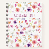 Petal Spark Notebook - White Custom Elegance Notizblock (Vorderseite)