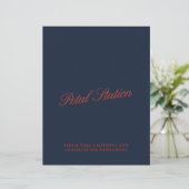Petal Station Vintag Red & Deep Blue Wedding Sign (Stehend Vorderseite)