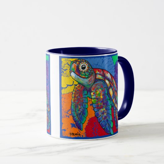 Petal the Peace Turtle Beverage Tasse (VorderseiteRechts)