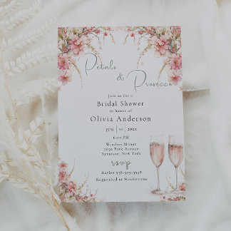 Petal und Prosecco-Brautparty Einladung