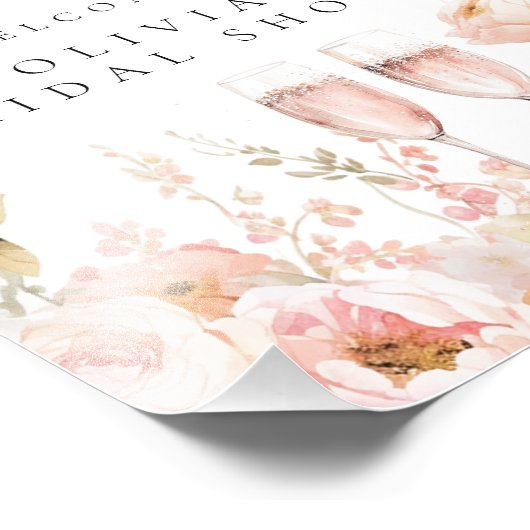 Petal und Prosecco Brautparty Empfang Fotodruck (Ecke)