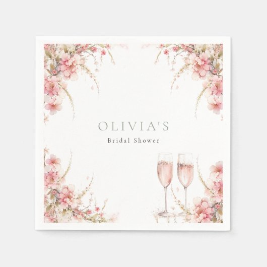 Petal und Prosecco-Brautparty Serviette (Vorderseite)