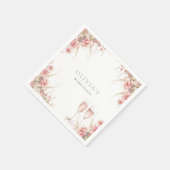 Petal und Prosecco-Brautparty Serviette (Ecke)