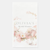 Petal und Prosecco Hochzeit Serviette (Vorderseite)