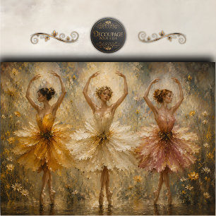 Petal-Walzer-Ballerinen-Dekupage Seidenpapier
