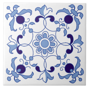 Petal Whimsy Blautöne Fliese
