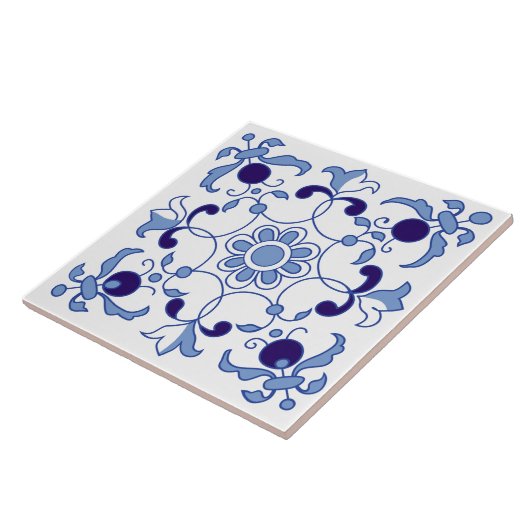 Petal Whimsy Blue Tones Fliese (Seite)