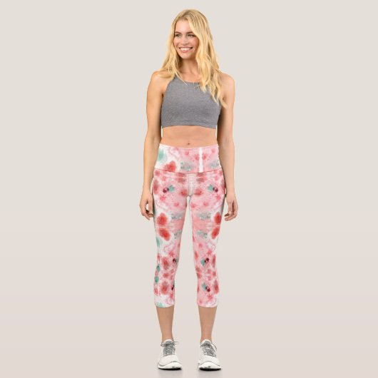 Petalen im Nebel Capri Leggings (Vorderseite)