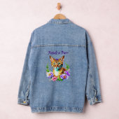 Petalen und Niedliche Katze und Hübsche Blume Jeansjacke (Hangar)